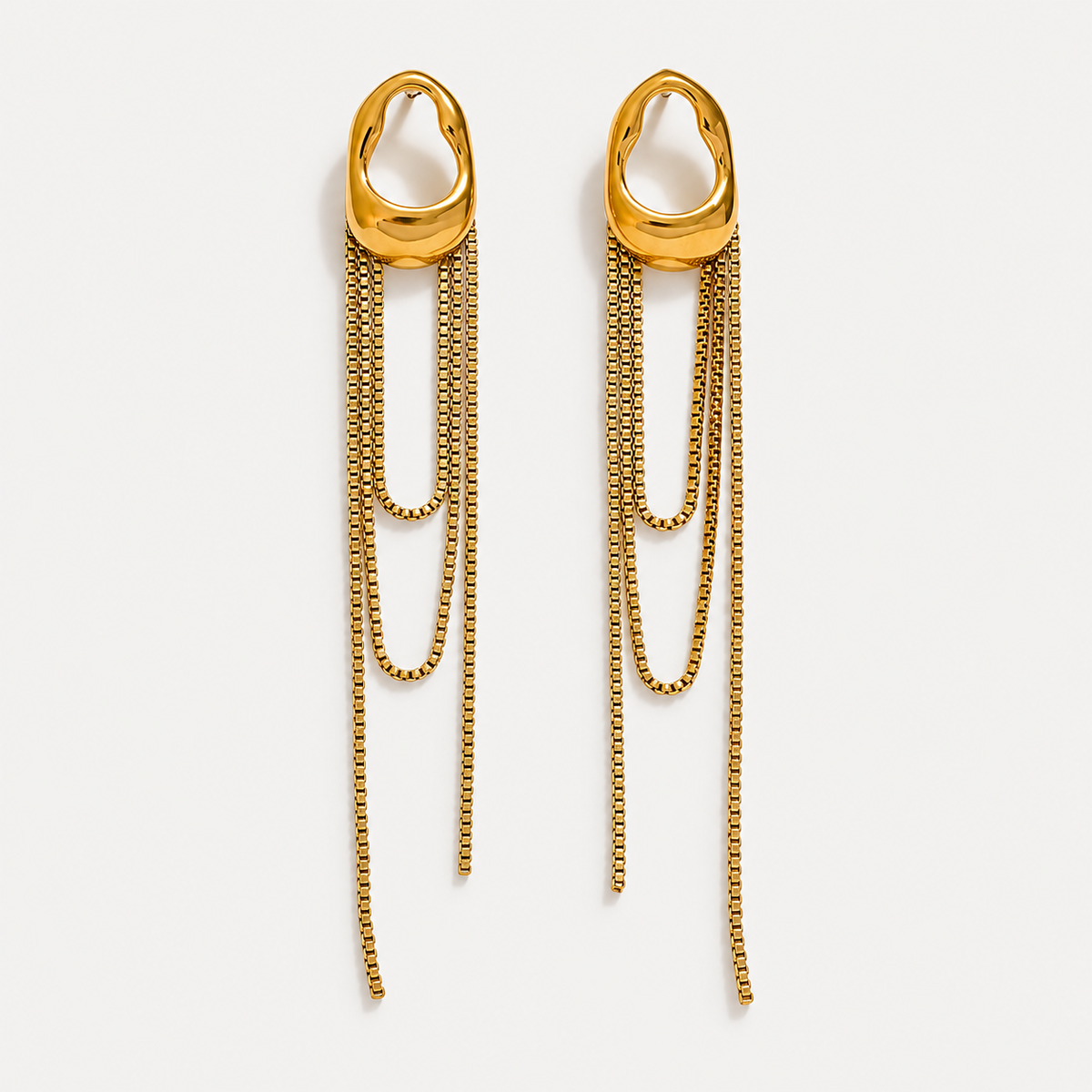 Celestial Cascade Geometric Drop Earrings
