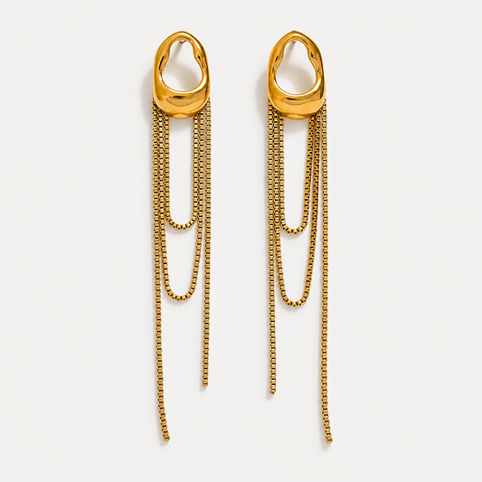 Celestial Cascade Geometric Drop Earrings