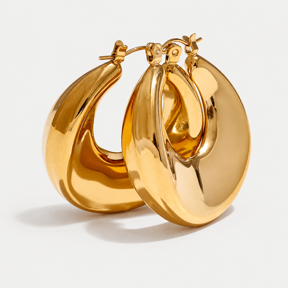 Elegant Sculpted Radiance Geometric Hoop Earrings