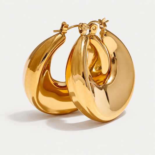 Elegant Sculpted Radiance Geometric Hoop Earrings