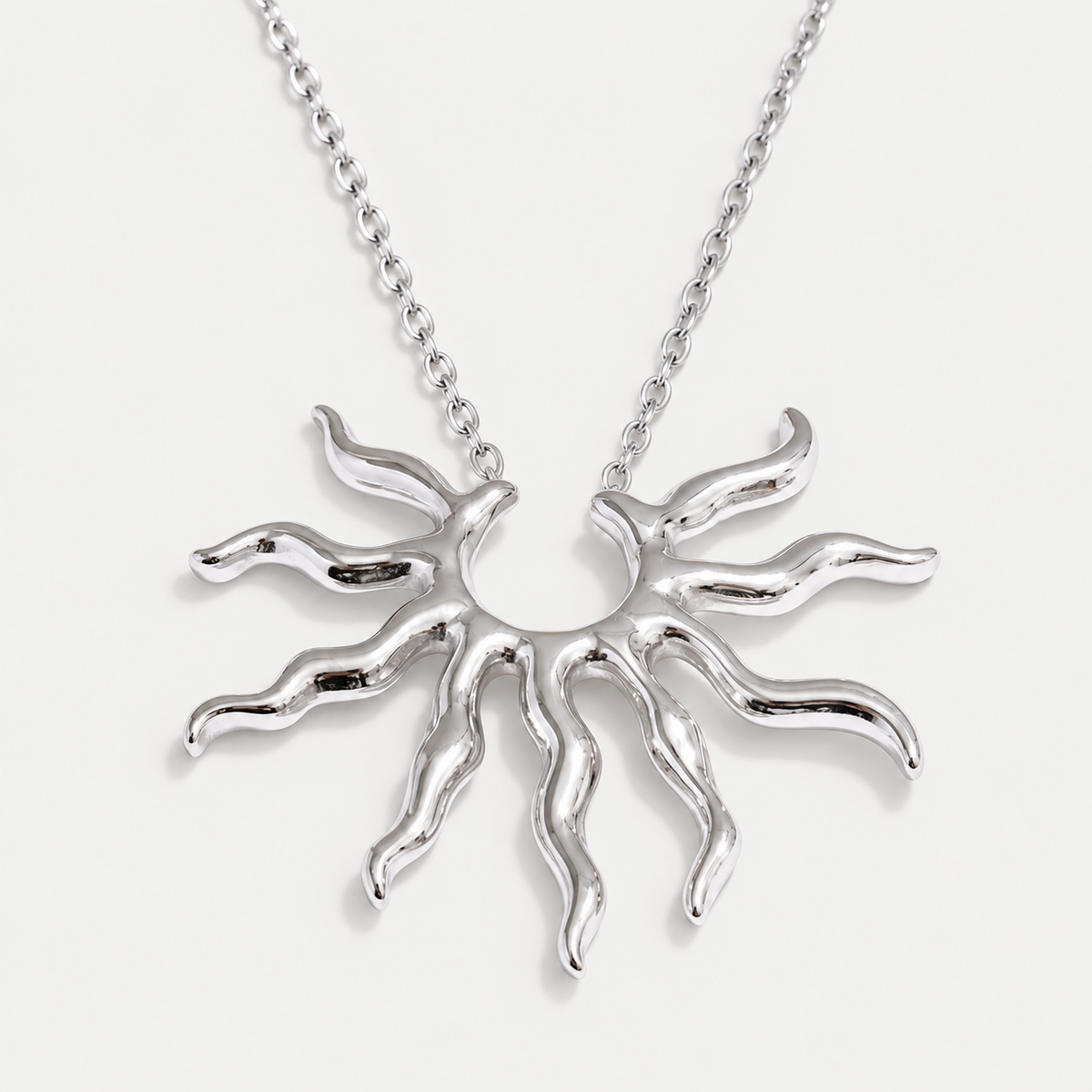 Solaris Sculpted Sun Pendant Necklace