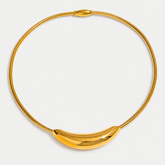 Aurelia Sculpted Gold Choker Necklace